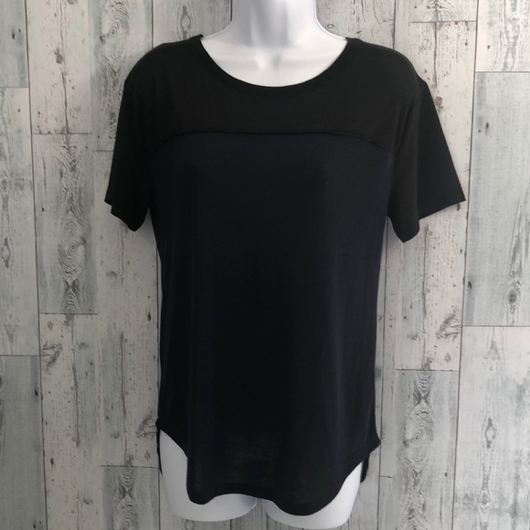 Vince Black/Blue Short Sleeve Top Extra Small - Picture 1 of 9